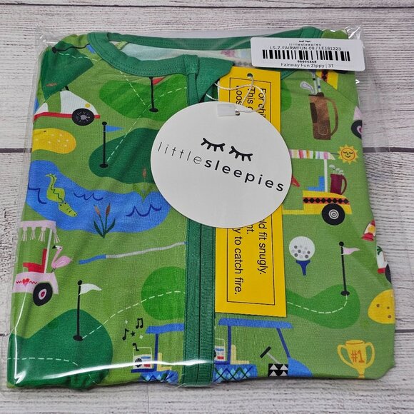 NIB Little Sleepies Toddler Fairway Fun Zippy Size 3T - Picture 1 of 3
